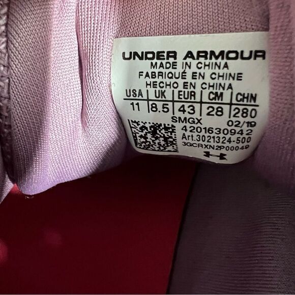 Under Armour Purple Lightweight Breathable Lace Up Running Shoes -- BB167 - Picture 12 of 12